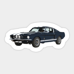 Blue Vintage Muscle Car Sticker